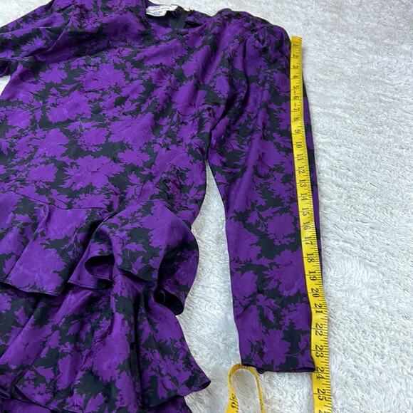 Vintage 80s Maggy London Jeannene Booher Silk ruffled cocktail party dress, 10 - Picture 7 of 11